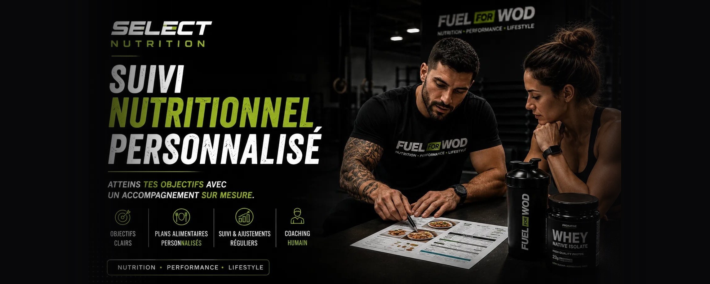 Suivi nutritionnel personnalisé — Select Nutrition × Fuel for WOD